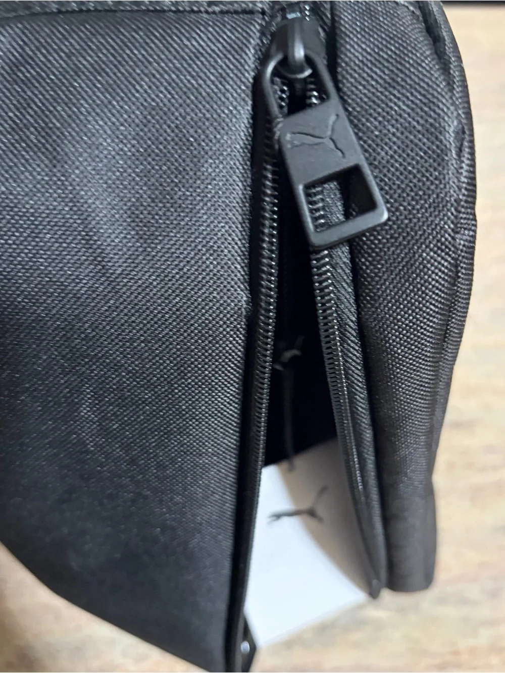 NWT Puma Black Shoe Bag with Gold Logo with detachable strap